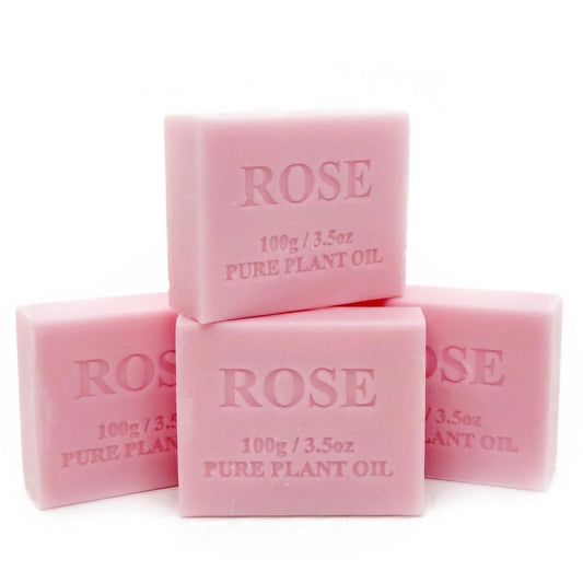 4x 100g Plant Oil Soap Rose Scent Pure Natural Vegetable Base Bar Australian