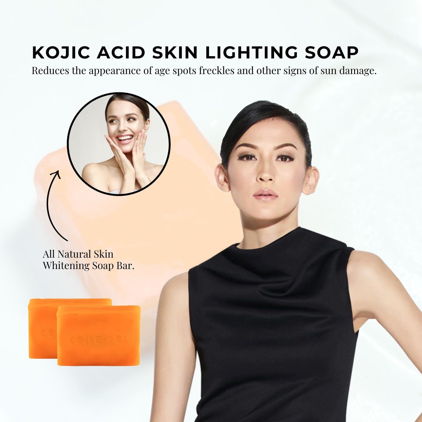 2x 65g Kojie San Soap Bars - Skin Lightening Kojic Acid Natural Original Bar