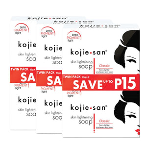 6x 65g Kojie San Soap Bars - Skin Lightening Kojic Acid Natural Original Bar