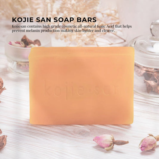 6x 65g Kojie San Soap Bars - Skin Lightening Kojic Acid Natural Original Bar